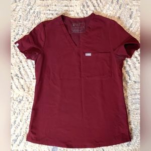 Figs burgundy catarina top